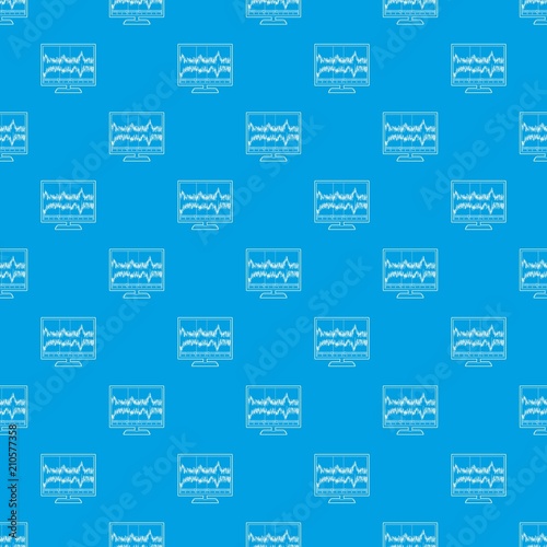 Equalizer monitor pattern vector seamless blue repeat for any use