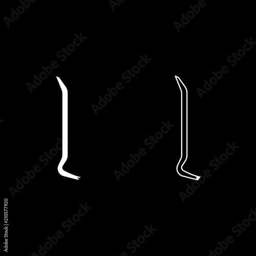 Pinch bar icon set white color illustration flat style simple image