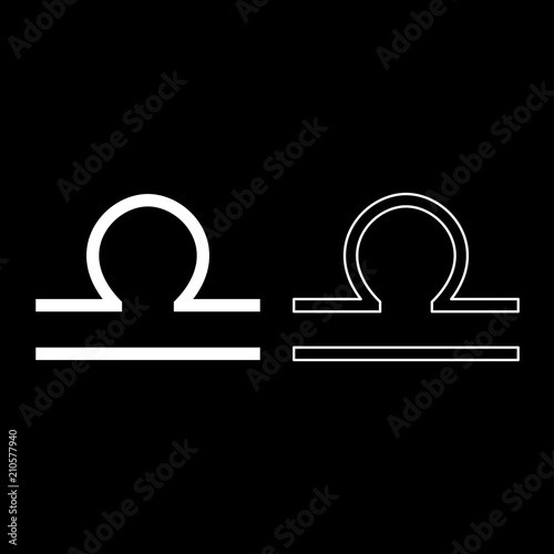 Libra symbol zodiac icon set white color illustration flat style simple image