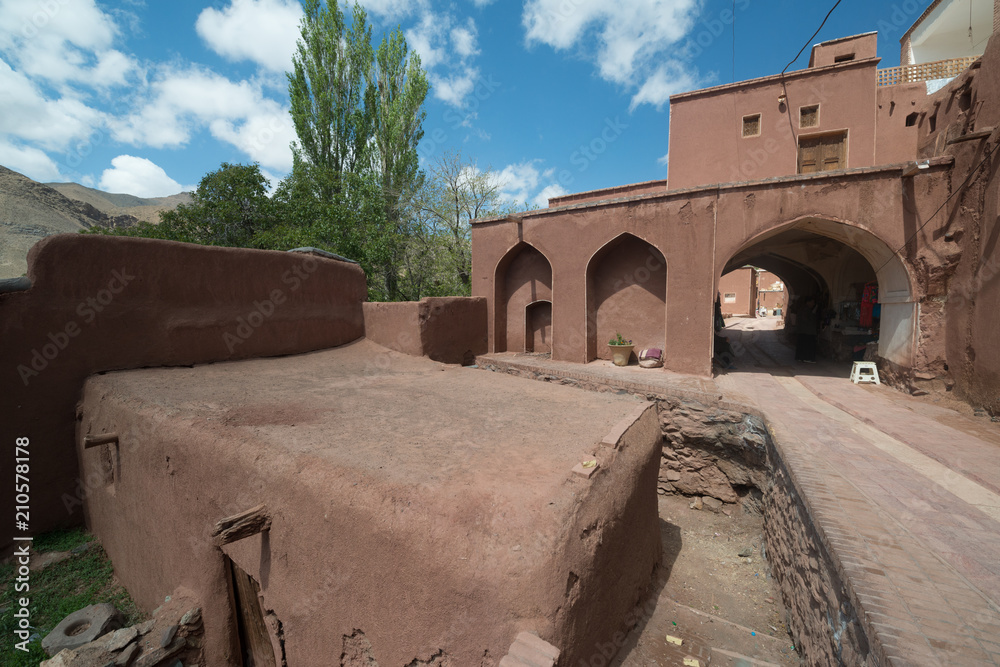 Mountain village Abyaneh in central part of Iran. UNESCO world heritage site.