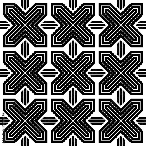 Geometric seamless pattern. Modern monochrome ornamental texture. Repeating abstract background. Trendy design with geometric shapes. Texture can be used for wallpaper, patterns fills, fabric texture