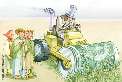 landgrabbing destruction and hunger ecological political illustration for blog