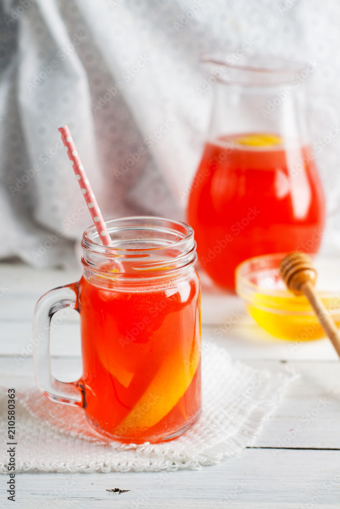 Strawberry lemonade in mason jar Strawberry lemonade in mason jar