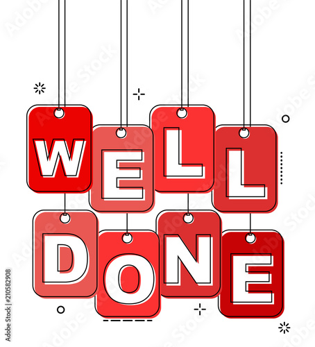 red flat line tag well done