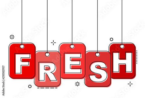 red flat line tag fresh