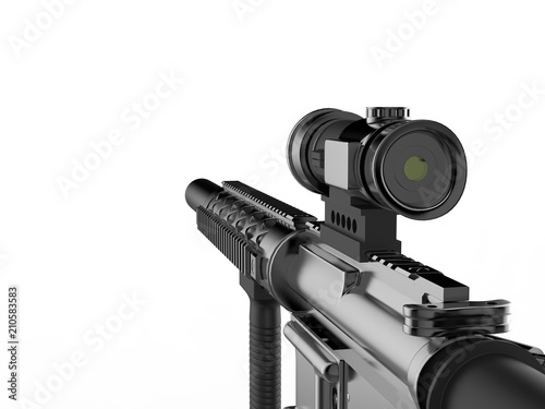 Obraz na plátne Modern army assault rifle - first person view - right side