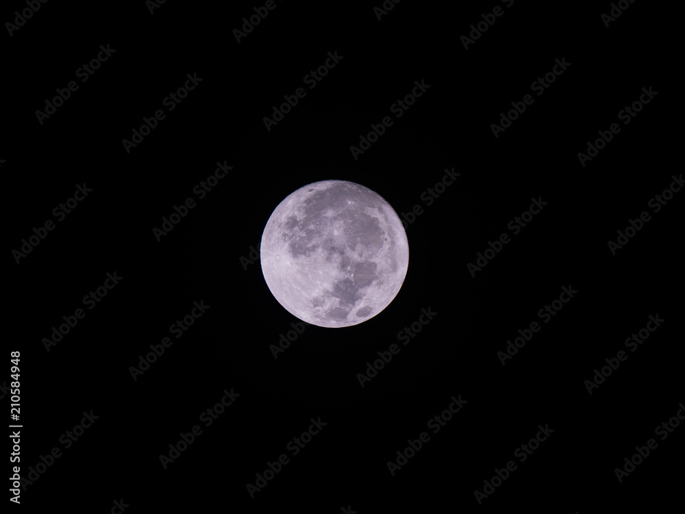 Naklejka premium Full moon on sky at night time