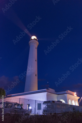 Il faro di San Vito lo Capo di notte, provincia di Trapani IT 