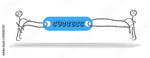 hand man drag rope vector illustration. Color success leader icon rival strategy