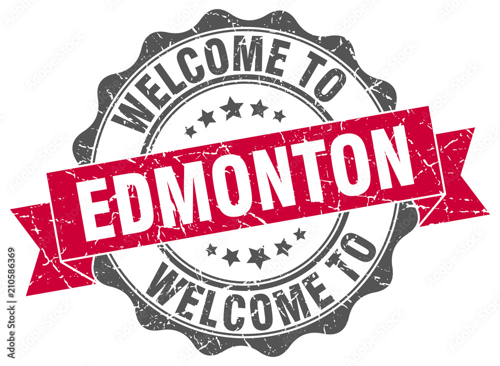 Fototapeta premium Edmonton round ribbon seal