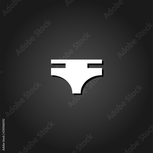 Swimming trunks for men icon flat. Simple White pictogram on black background with shadow. Vector illustration symbol