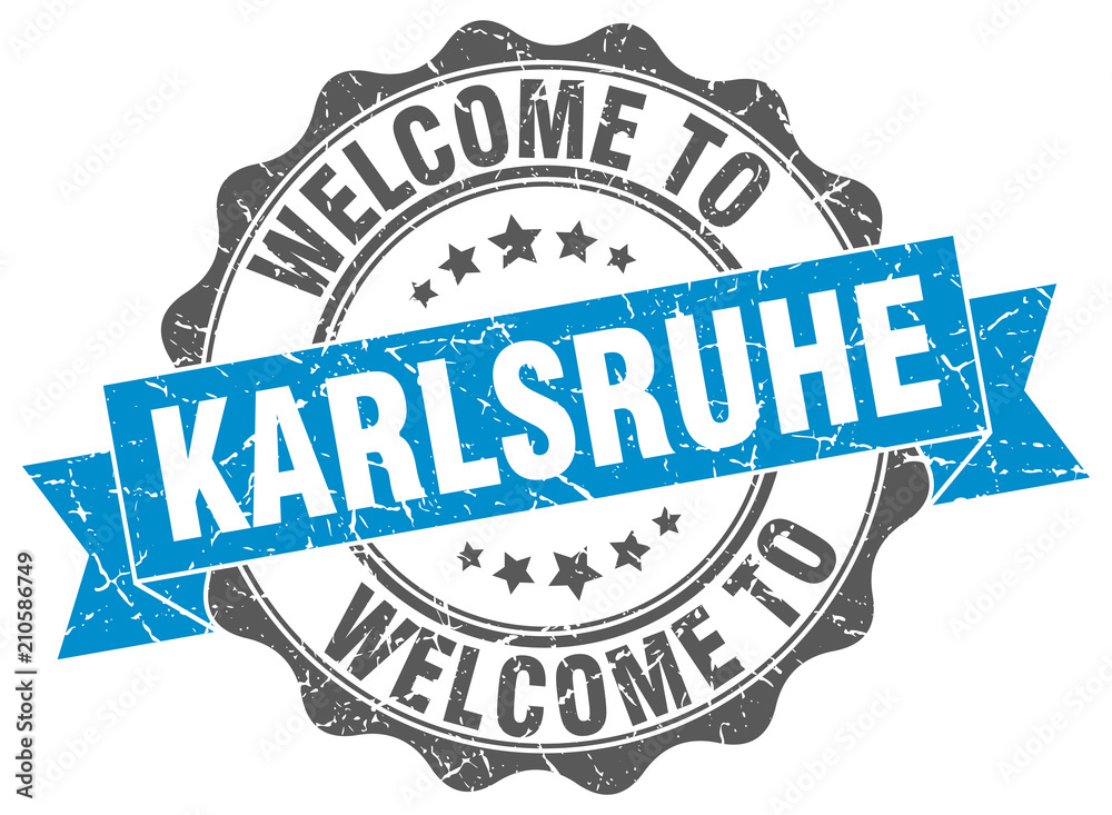 Fototapeta premium Karlsruhe round ribbon seal