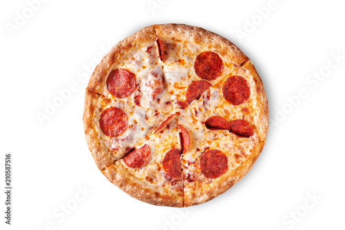 pizza pepperoni isolated on white background