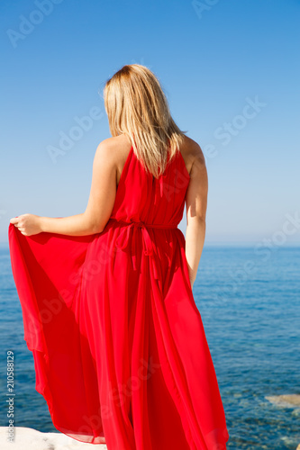 Woman in red