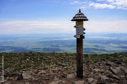 Road signpost at Tatra mountains