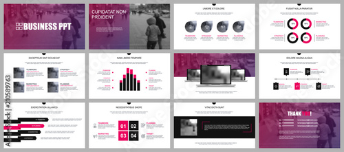 Business presentation slides templates from infographic elements. Can be used for presentation template, flyer and leaflet, brochure, corporate report, marketing, advertising, annual report, banner.
