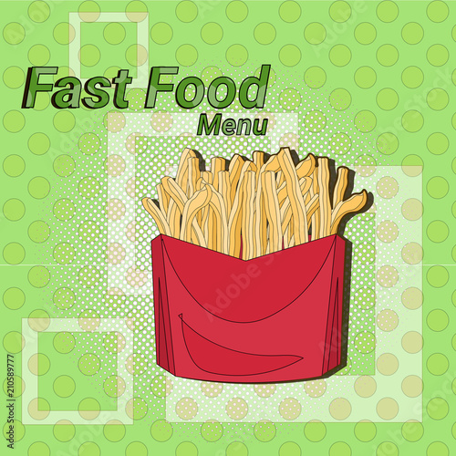 french fries street festival, fast food menu seamless pattern background cooking collection concept vector illustration