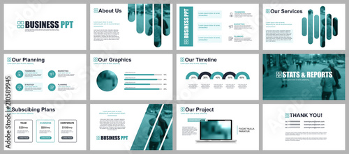 Business presentation slides templates from infographic elements. Can be used for presentation template, flyer and leaflet, brochure, corporate report, marketing, advertising, annual report, banner.