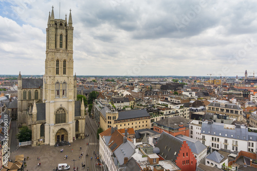 Ghent panorama with Belfort tower