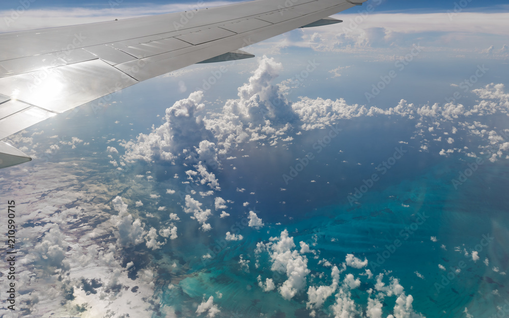 Fototapeta premium Top View of Paradise Beach, Bahamas