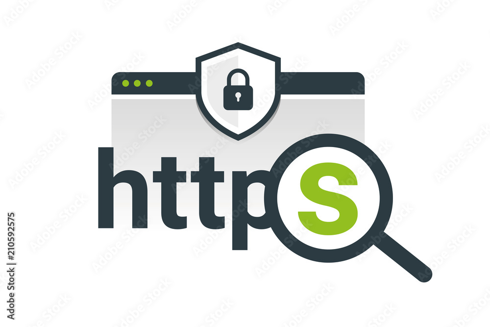 Fototapeta premium Magnifying glass. Data protection and internet security.