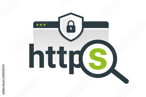 Magnifying glass. Data protection and internet security.