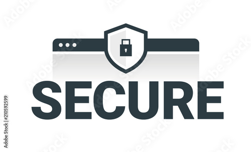 Secure, Data protection and internet security. Website, Cloud
