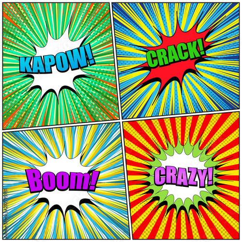 Comic book page templates set
