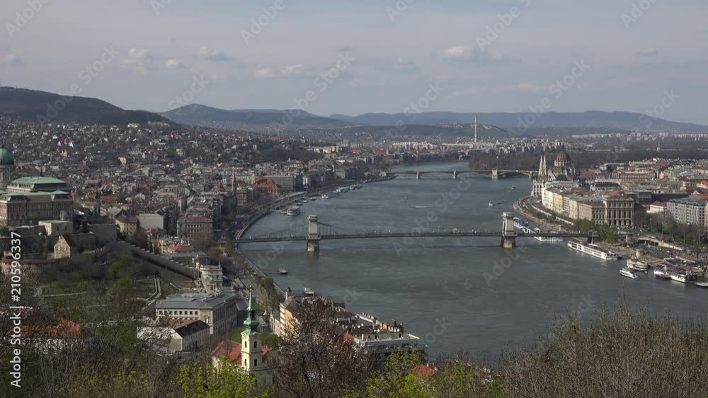 Budapest panoramic view, Danube river and castle hill - Hungary Budapest panoramic view, Danube river and castle hill - Hungary