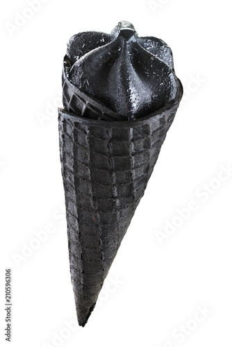 Black charcoal ice cream