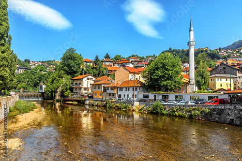 View of the historic centre of Sarajevo , Bosnia and Herzegovina photo