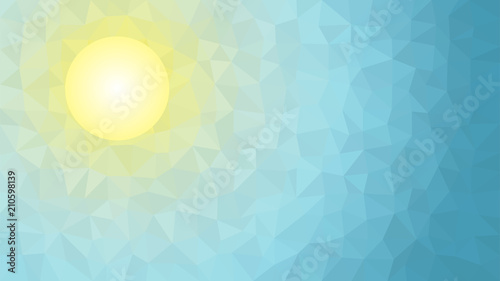 Sun and Sky Low Poly Vector Background
