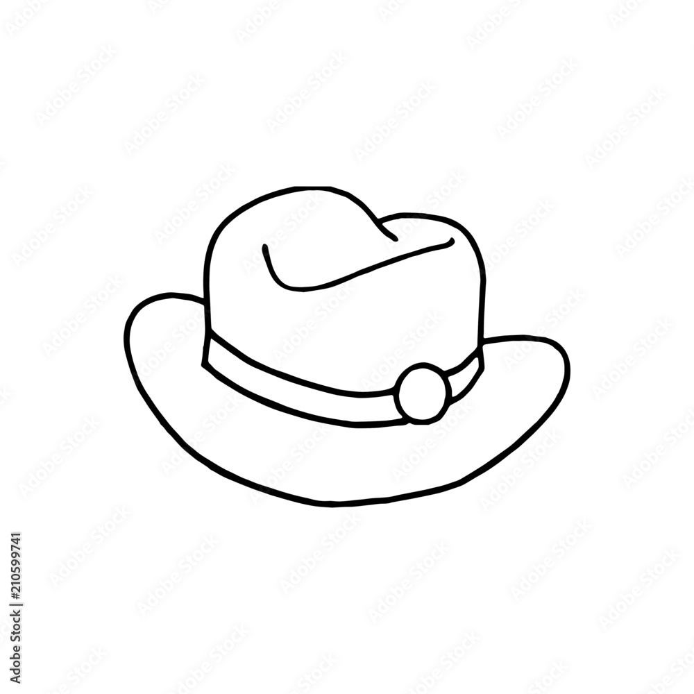 Hat cartoon illustration isolated on white background for children color book Hat cartoon illustration isolated on white background for children color book