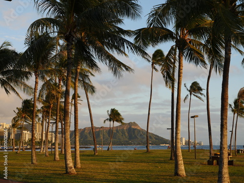 magic island park view toward Diamond Head crater Honolulu Hawaii Oahu island © Anastasia