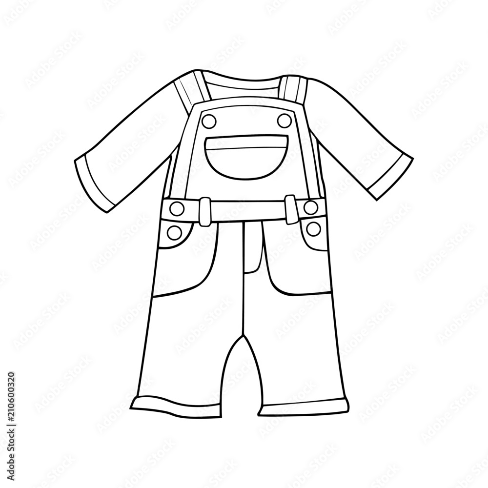 Clothes cartoon illustration isolated on white background for children  color book Stock Vector | Adobe Stock