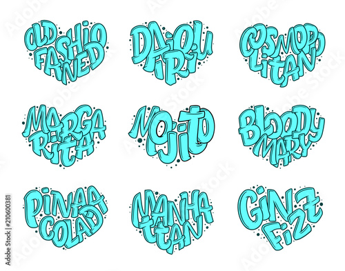 Set of cocktails names, let...
