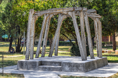 Monument to victims of political repression in the Park on boulevard of Martyrs. Tirana, Albania. photo