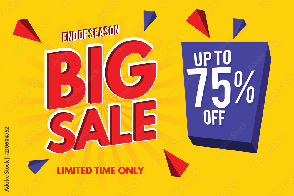 Sale Banner. Big Sale Banner Template Design. Sale and Discount. Vector Illustration. Sale Banner. Big Sale Banner Template Design. Sale and Discount. Vector Illustration.