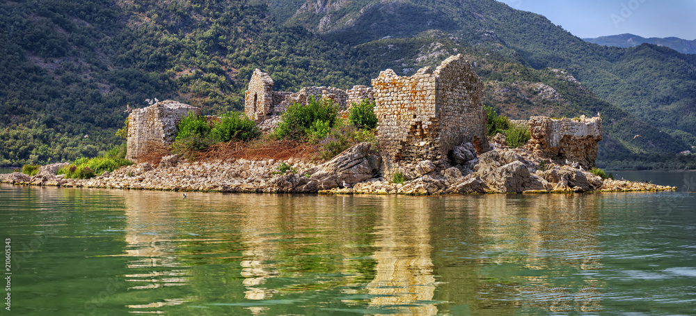 Grmozur fortress, Lake Skadar, Montenegro, Europe.