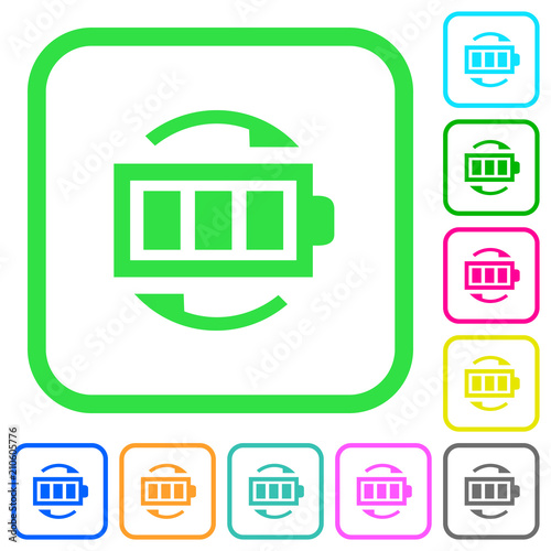Rechargeable battery vivid colored flat icons