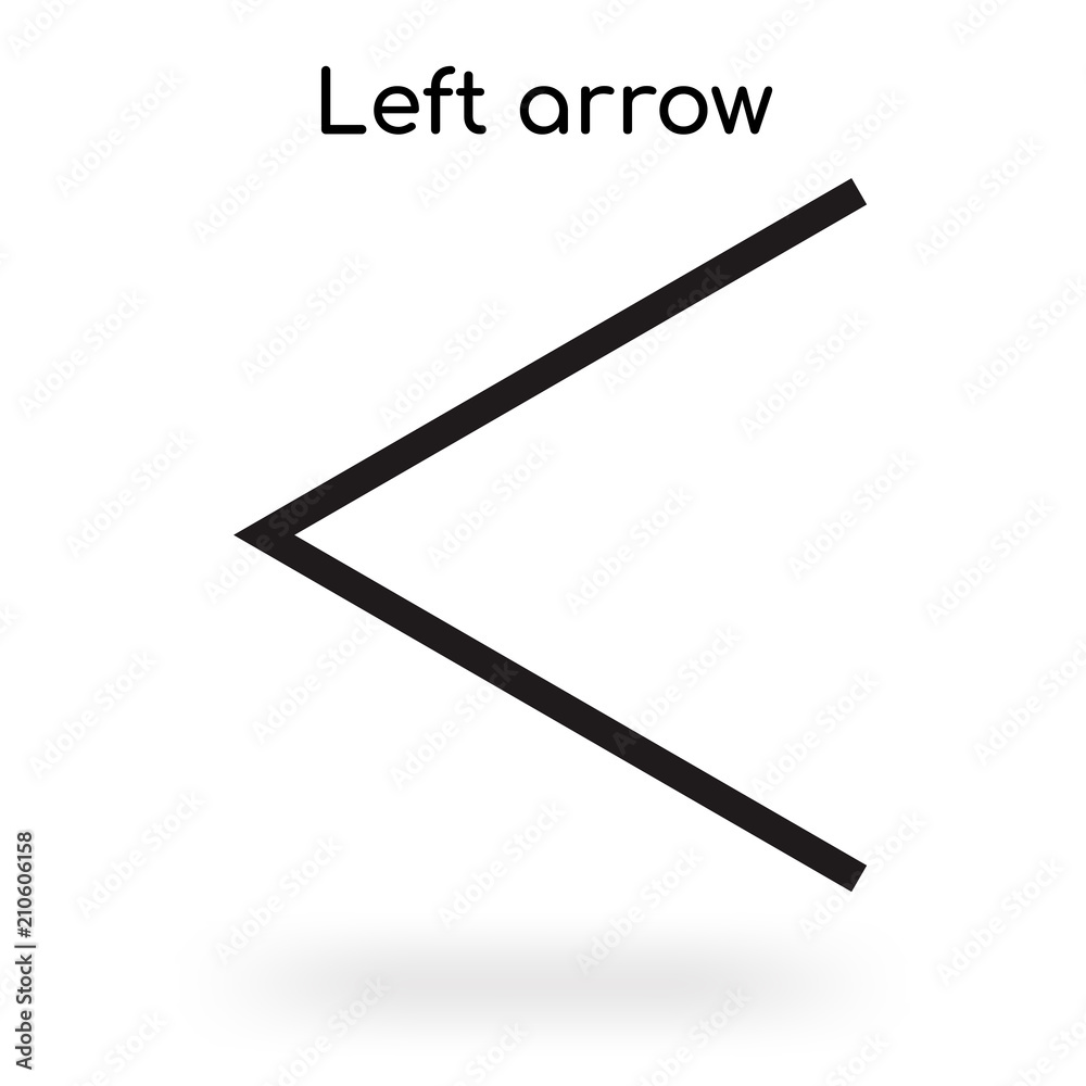 Left arrow icon vector sign and symbol isolated on white background, Left arrow logo concept Left arrow icon vector sign and symbol isolated on white background, Left arrow logo concept