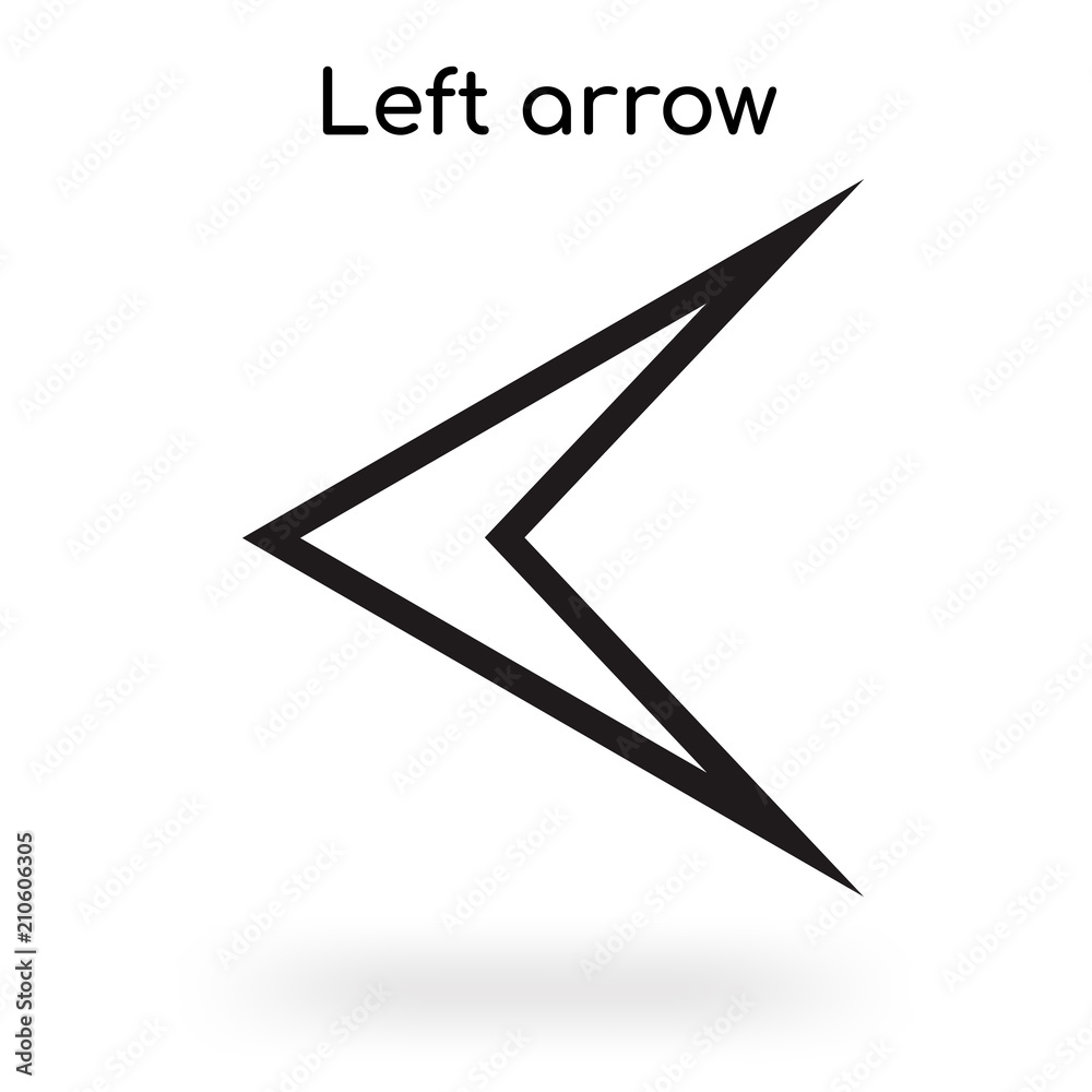 Left arrow icon vector sign and symbol isolated on white background, Left arrow logo concept Left arrow icon vector sign and symbol isolated on white background, Left arrow logo concept