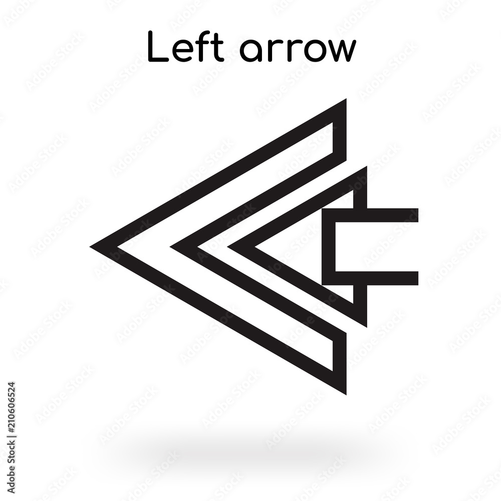 Left arrow icon vector sign and symbol isolated on white background, Left arrow logo concept Left arrow icon vector sign and symbol isolated on white background, Left arrow logo concept
