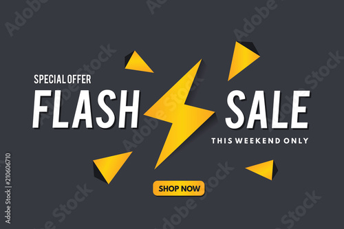 Sale Banner. Flash Sale Banner Template Design. Flash sale. Vector illustration.