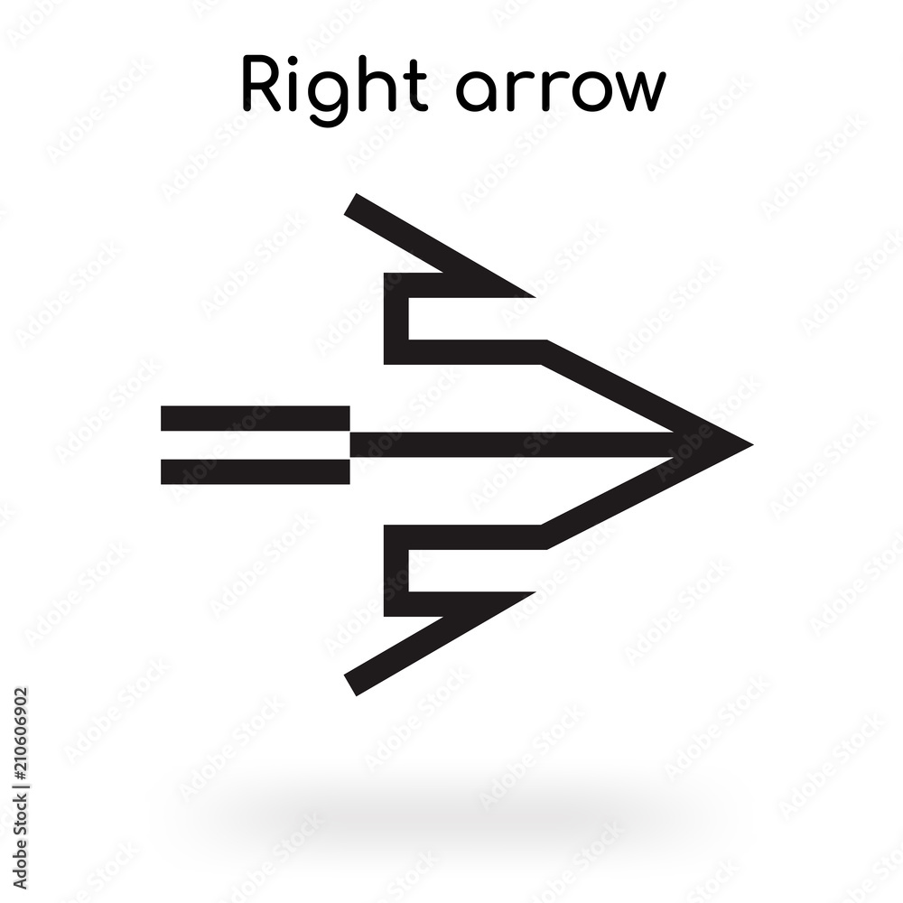 Right arrow icon vector sign and symbol isolated on white background, Right arrow logo concept Right arrow icon vector sign and symbol isolated on white background, Right arrow logo concept
