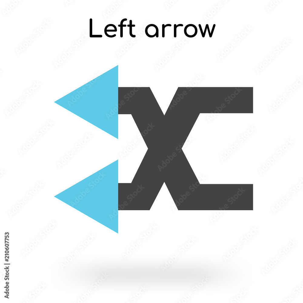 Left arrow icon vector sign and symbol isolated on white background, Left arrow logo concept Left arrow icon vector sign and symbol isolated on white background, Left arrow logo concept