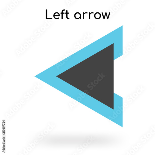 Left arrow icon vector sign and symbol isolated on white background, Left arrow logo concept