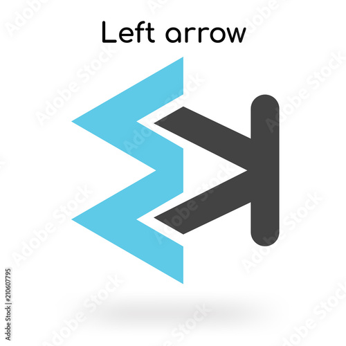 Free Download Left arrow icon vector sign and symbol isolated on white background, Left arrow logo concept - GFXLoad