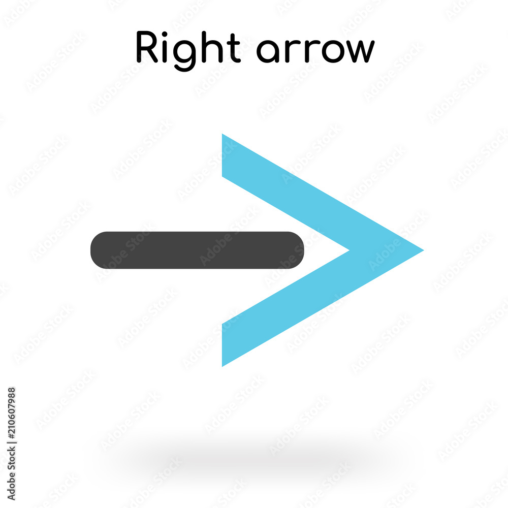 Right arrow icon vector sign and symbol isolated on white background, Right arrow logo concept Right arrow icon vector sign and symbol isolated on white background, Right arrow logo concept