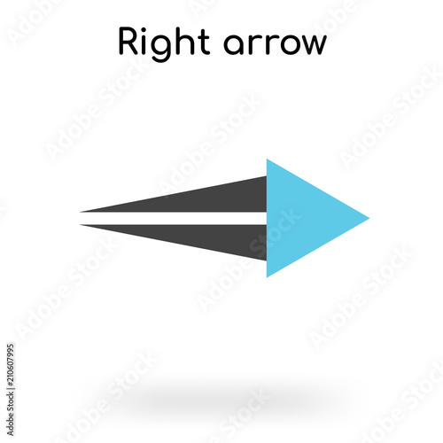 Free Download Right arrow icon vector sign and symbol isolated on white background, Right arrow logo concept - GFXLoad